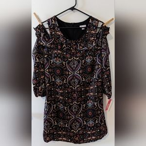 Peep shoulder sleeved dress - NWT!